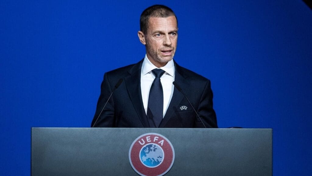 UEFA president in news conference