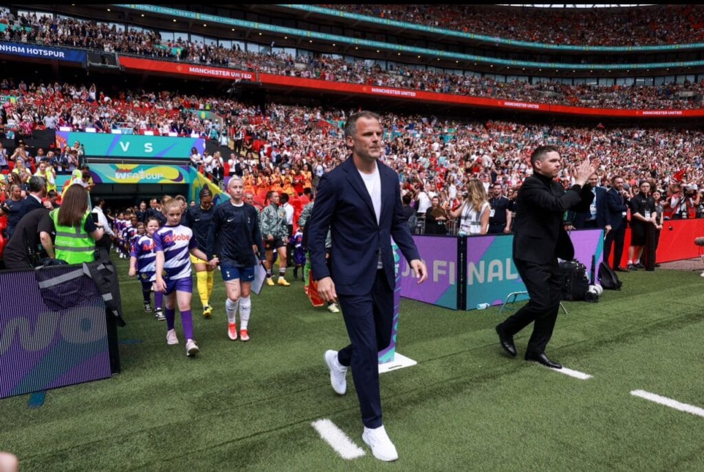 Robert Vilahamn applauding fans during his final match as Tottenham Hotspur Women head coach