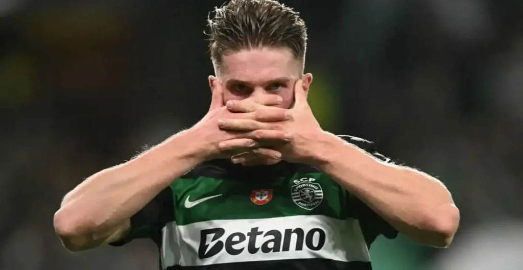 Viktor Gyokeres transfer news 2025 in action for Sporting CP amid transfer rumours